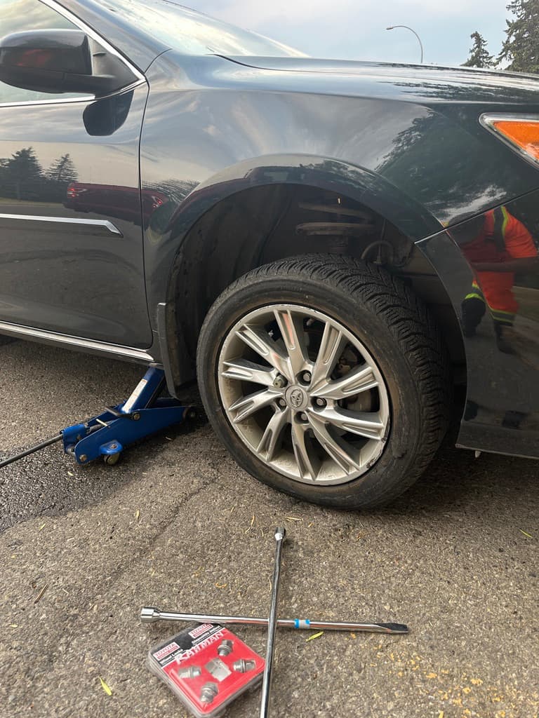 Flat Tire Change in Airdrie